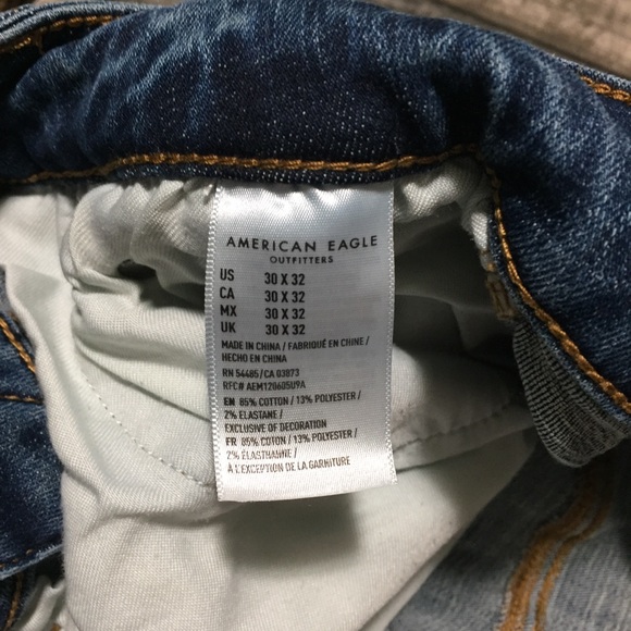 American Eagle Original Taper Jeans Men’s 30x32 Blue Distressed Next Level Flex - Picture 8 of 10